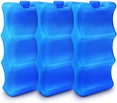 ISUSSER Pack of 3 Reusable Ice Packs for Breastmilk Storage, Bottle Ice Packs for Breastfeeding Mom, Blue.