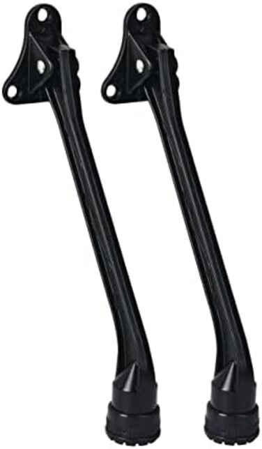 HOME&I HOMEI Kickdown Door Stopper,7-inch Commercial Doorstop Holder Kick Doorstand Rubber Foot (2 Pack-Black).