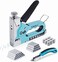 SHALL Staple Gun Heavy Duty, 3-in-1 Upholstery Staple Gun Kit with 3000 Staples, Stapler Remover, Manual Brad Nailer with Specific Staples Outlet Position Indicator.