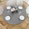 NLMUVW Round Fitted Vinyl Tablecloth with Elastic Edge 100% Waterproof Oil Proof PVC Table Cloth Wipe Clean Table Cover for Indoor and Outdoor, Grey, 40"- 44".