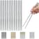 HOMQUEN 10 Pairs Reusable Chopsticks, Stainless Steel Metal Chop Sticks, Japanese Chinese Korean Chopstick Dishwasher Safe, 8. 9 Inch (Silver/Chop sticks.