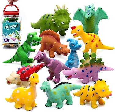 Hely Cancy Dinosaur Bath Toys for Toddler, No Hole Baby Bathtub Shower Water Pool Toys.