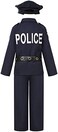 Viyorshop Cop Costume for Kids Police Officer Uniform Dress Up Set for Halloween Cosplay Party Costume (3-4 Years.