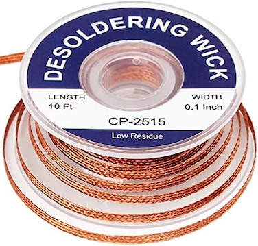 Lesnow solder wick braid 10ft Length Desoldering Wick Braid Remover Tool Solder Sucker 1 piece No-Clean soldering Wick Wire Roll and Disassemble Electrical Components.