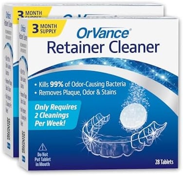 ORVANCE Retainer Cleaner Tablets (6 Month SupplyOnly 2 Cleanings Per Week RequiredRemoves Odors, Stains, Plaque for Invisalign, Mouth/Night Guards, and Removable Dental Appliances.