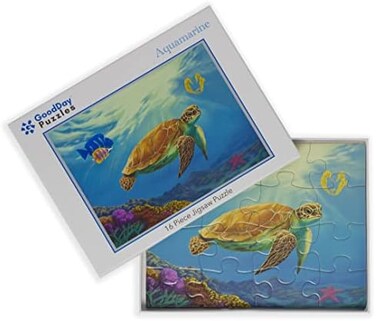 GoodDay Puzzles 16 Large Piece Jigsaw 'Aquamarine'Dementia/Alzheimer's Activities for SeniorsEasy Puzzle for AdultsGifts for The Elderly.