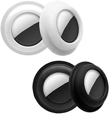 Aimtel Case Compatible with Apple AirTag Sticker,4 Pack AirTag Fabric Mount Adhesive Air Tag Secure Holder for Tv Remote/Luggage/Purses/Jackets/Backpacks/Laptop/Car Air Tags Cover.