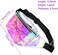 inheming Holographic Clear Fanny Pack, Fashion Iridescent Waist Bag, Travel Sport Waist Purse for Running, Beach, Concert, Game, Festival.