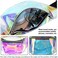 inheming Holographic Clear Fanny Pack, Fashion Iridescent Waist Bag, Travel Sport Waist Purse for Running, Beach, Concert, Game, Festival.