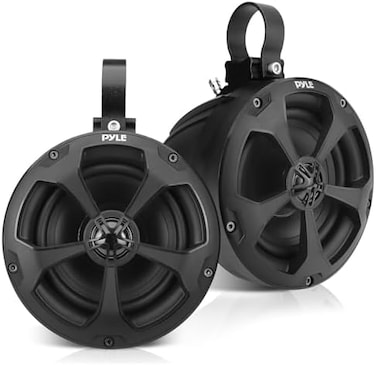 Pyle 2-Way Dual Waterproof Off-Road Speakers - 5. 25 Inch 1000W Marine Grade Wake Tower Speakers System, Full Range Outdoor Audio Stereo Speaker for ATV, UTV, Quad, Jeep, Boat - PLUTV51BK.