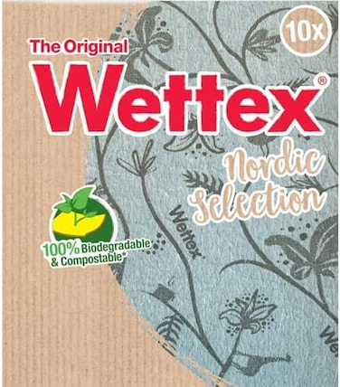 Wettex The Original Swedish Dishcloths for Kitchen 10 Pack Super Absorbent Sponges Kitchen Dishcloth - Replace Paper Towels - Modern Limited Edition.