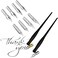 Zonon 2 Sets/ 10 Pieces Dip Pen Set Include 2 Pieces 2-in-1 Calligraphy Oblique or Straight Penholder with an Interior Nib Compartment and 8 Pieces Replacement Nibs.