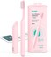 Quip Smart Sonic Toothbrush for Adults - Timed Electric Toothbrush with BluetoothRewards App - Replaceable Brush Head, Soft Bristles, Metal Handle, 3 Month Battery Life - Travel Brush - All-Pink.