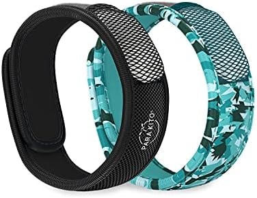 parakito Mosquito Repellent BraceletsRefill Pellets Bundlew/Peppermint Oil, Essential OilsHikingCamping AccessoriesParaben Free, DEET Free - 2 Wristbands2 Refills (BlackConceal.