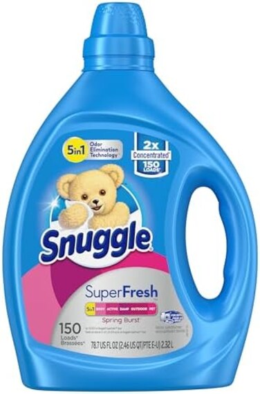 Snuggle Liquid Fabric Softener, SuperFresh Spring Burst, Eliminates Tough Odors, 2X Concentrated, 150 Loads.