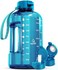 AQUAFIT Half Gallon Water Bottle With Time Marker - 64 oz Water Bottle With Straw - Gym Water Bottle With Strap - Big Water Bottle - Reusable Water Bottles With Straw - Large Water Bottle With Handle.