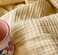 KyraHome 100% Organic Cotton Throw Blanket for Couch Sofa, 4-Layer Muslin Pre-Washed Plant Dyed Cotton, Breathable Soft, Cozy Warm Lightweight Blanket for Adult, All Season (55"x60" Ivory.