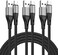HALIHALL USB Type C Cable, 3pack 10ft Nylon Braided Fast Charging 3A Rapid Charger Quick Cord,Type C to A Cable Compatible for Samsung Galaxy S20 S10 S9 S8 Plus,Note 20 10 9 8, LG V50 V40 G8 G7(Grey.