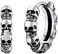 Richsteel Skull Earrings for Women Mens Gothic Stainless Steel/Gold/Black Plated Small Hoop Punk Jewelry, Metal, no gem.