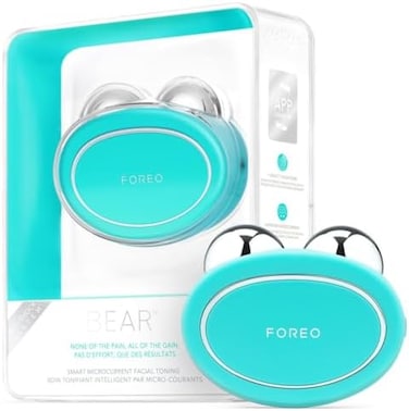 FOREO Bear Smart Microcurrent Facial Device - Face SculptorJaw Excerciser - Immediately Visible Non-Invasive Skin Tightening - Antiaging - SafePainless - Mint.