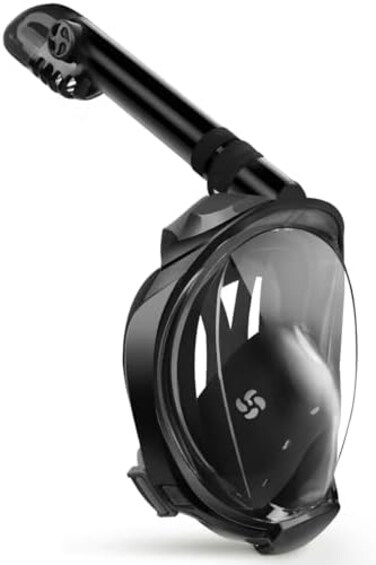 Greatever G2 Full Face Snorkel Mask with Latest Dry Top System,Foldable 180 Degree Panoramic View Snorkeling Mask with Camera Mount,Safe Breathing,Anti-LeakAnti-Fog,for KidsAdult.