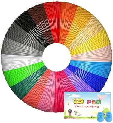 YEETIN 3D Pen Filament PLA Refills 20 Colors, 16 ft per Color Total 320 ft 1. 75mm Filament for 3D Pen Comes with 2 Finger CapsDrawing Guide Book Compatible with MYNT3D SCRIB3D Pen [3D Pen NOT Include