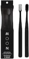 MOON Soft Bristle Toothbrushes, White and Black Sleek Design, Gentle Cleaning, Ideal for Daily Oral Care, Soft Bristles for Comfortable Use, (2 Pack.