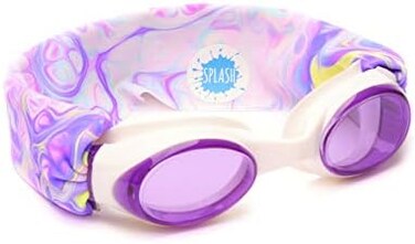 Splash Place SWIM GOGGLES with Fabric Strap - PASTEL SWIRLFun, Fashionable, Comfortable - AdultKids Swim Goggles.