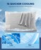LUXEAR Pillowcases King Size, 2 Pack Arc-Chill Cooling Pillowcases with Double-Side Design [CoolingCotton Fiber], Anti-Static, Skin-Friendly, Machine Washable Hidden Zipper Pillow Cases -Grey.