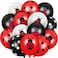 Sumind 48 Pieces Ladybug Balloons 12 Inch Latex Balloons Black White Polka Dots Balloons Party Supplies for Ladybug Birthday Party Boys Girls Jungle Theme Birthday Decorations.
