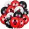 Sumind 48 Pieces Ladybug Balloons 12 Inch Latex Balloons Black White Polka Dots Balloons Party Supplies for Ladybug Birthday Party Boys Girls Jungle Theme Birthday Decorations.
