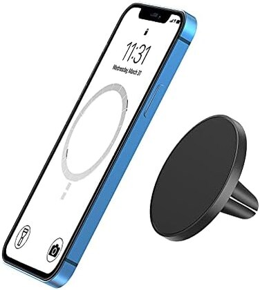 TechMatte MagGrip Car Vent Mount, Magnetic Air Vent Smartphone Holder for iPhone 14 13 12 Pro Max, iPhone 14 Plus, iPhone 12 Mini.