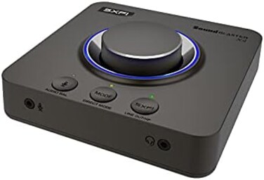 Creative Sound Blaster X4 Hi-Res 24bit/192kHz External USB DAC and Amp Sound Card, Super X-Fi, Multi-Channel, 7. 1 Discrete Surround, Optical-in, Optical-out, Line-in, Mic-in, Headset-in for PC and Ma