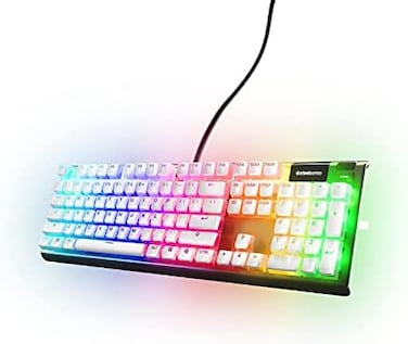 SteelSeries PRISMCAPS - Double Shot Pudding-Style Keycaps - Durable PBT Thermoplastic - Compatible with a Wide Range of Mechanical Keyboards - White.