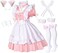 Wannsee Anime French Maid Apron Lolita Fancy Dress Cosplay Costume Furry Cat Ear Gloves Socks set.