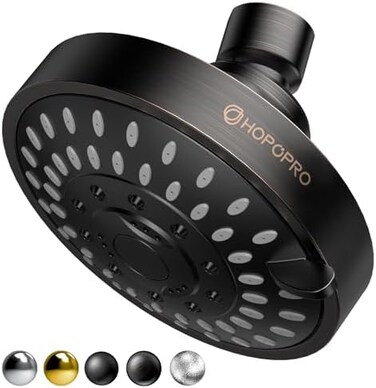 HOPOPRO NBC News Recommended 5 Modes High Pressure Shower Head 4. 1 Inch High Flow Fixed Showerheads Bathroom Showerhead for Luxury Shower Experience Even at Low Water Pressure.