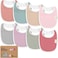 KeaBabies 8-Pack Organic Baby Bibs for GirlsBoys - Teething Baby Bibs for Boy, Girl - Newborn Bibs for Baby Girl, Boy (Muted Pastel.
