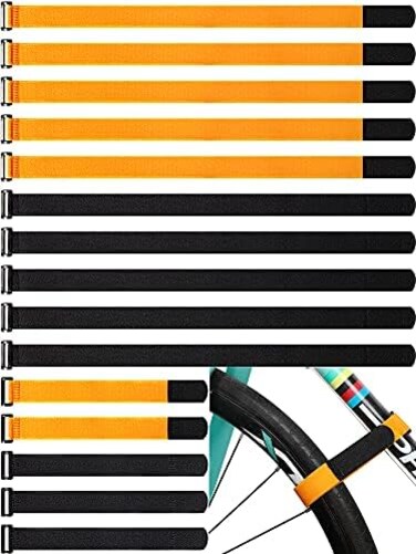 Sumind 15 Pieces Bike Straps Adjustable Bike Rack Straps Reusable Bike Cinch Strap Replacement Bike Wheel Stabilizer Straps Bike Accessories for Transporting Bikes, 1 x 23. 6 Inch, 1 x 11. 8 Inch.