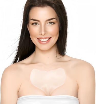 BLUMBODY Chest Wrinkle Pads - Anti-Aging Advanced Skin Firming TighteningMoisturizing Treatment - Skin Safe Silicone Patches - Reusable Overnight Lift for Crepe Erase - NeckD&eacute;collet&eacute; (1. 5-mo Supply.