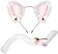 Funcredible White Cat Ears and Tail - Furry Cat Costume - Kitten Anime Neko Ears - Cat Halloween Costumes for Woman Girls Adult Kids.