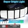 مصابيح AmeriTop الشمسية الخارجية 300 LED 6500K مع مستشعر حركة لاسلكي؛ 5 رؤوس قابلة للتعديل، إضاءة بزاوية واسعة 360 درجة، مقاومة للماء بمعيار IP65، مصباح أمان كاشف للفناء والحديقة، عبوة من قطعتين.