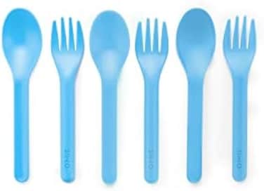 Omie OmieBox Utensil Refill Pack for OmiePod - Matches Capri Blue, Sunrise Orange or Mint Green OmieBox Utensil Set with Case - Reusable, Travel, Lunch Boxes - 3 spoons3 forksPODS NOT INCLUDED.