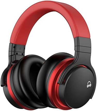 MOVSSOU E7 Active Noise Cancelling Headphones Bluetooth Headphones Wireless Headphones Over Ear with Microphone Deep Bass, Comfortable Protein Earpads, 30 Hours Playtime for Travel/Work, Black.
