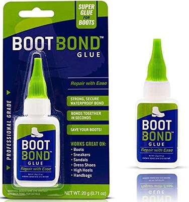 Boot-Bond BOOT BOND Boot Glue - Quick Dry Boot Repair Formula Works In Seconds - Tough But Flexible Glue Seal - Waterproof Boot Heel Fix Works On Shoe Heel Repair, Thick Sole Boots, Sneakers, And More