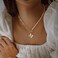 Yoosteel Dainty Initial Pearl Necklace for Women, 14K Gold Plated Paperclip Link Chain Necklace Toggle Clasp Necklace Initial Necklaces Gold Jewelry for Women Letter M, Metal, not known.