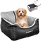 BurgeonNest Dog Car Seat for Small Dogs, Fully Detachable and Washable Dog Carseats Small Under 25, Soft Dog Booster Seats with Storage Pockets and Clip-On Leash Portable Dog Car Travel Carrier Bed.