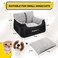 BurgeonNest Dog Car Seat for Small Dogs, Fully Detachable and Washable Dog Carseats Small Under 25, Soft Dog Booster Seats with Storage Pockets and Clip-On Leash Portable Dog Car Travel Carrier Bed.