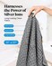 SUTERA Silverthread Waffle Bath Towel - California-Spun Superior Supima Cotton, Quick Drying, Ultra Soft, Lightweight and Absorbent - Grey, Waffle Weave Design - Luxury Bath Towel (Bath.