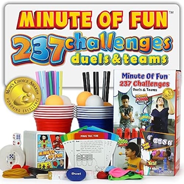 Funwares Minute of Fun - The Super Fun Game of 237 1-Minute Challenges for Duels, Teams and Parties - Family Party Game for Kids and Adults.