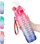 bottlebottle BOTTLE BOTTLE 32 oz Motivational Water Bottle with Time Marker- Sports Water Bottle with Spray Mist Leakproof Drink Water Bottle for Office Gym Running Biking Workout Outdoor Sport(Red Bl